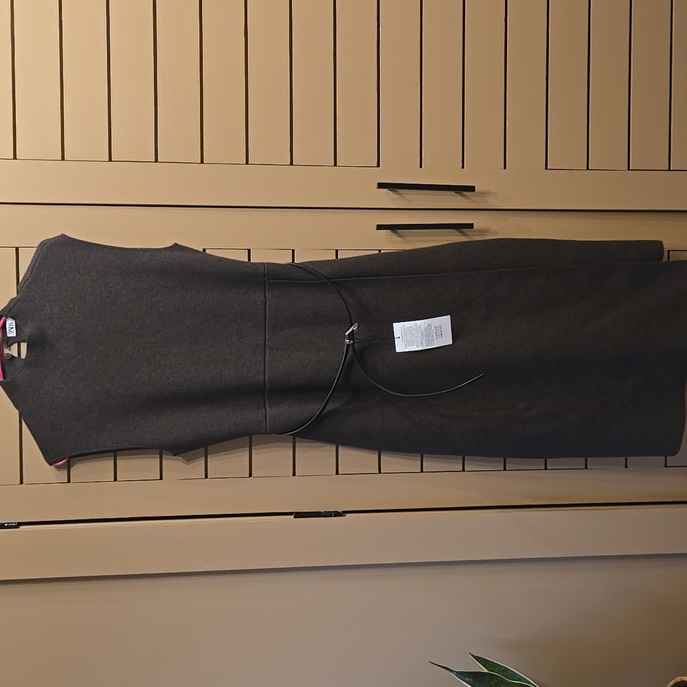 Zara Long Knit Dress With Belt Size XL - Picture 6 of 14